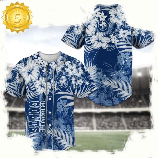 NFL Indianapolis Colts Fan Flower New Design Baseball Jersey Shirt - available at - rugbyfanstore.com