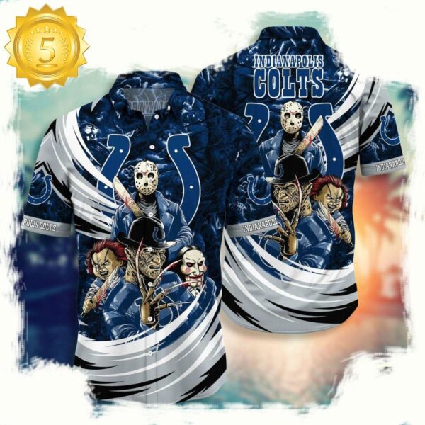 NFL Indianapolis Colts Halloween Horror Movies Hawaiian Shirt For Men Women - available at - rugbyfanstore.com