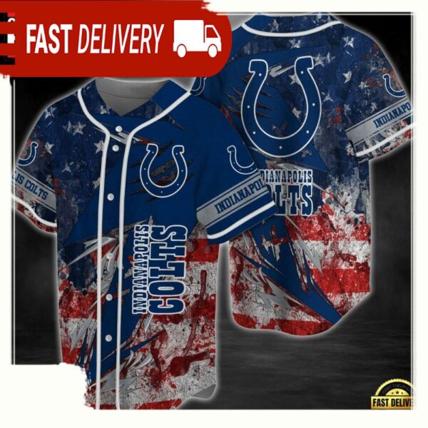 NFL Indianapolis Colts Logo New Design Baseball Jersey Shirt - available at - rugbyfanstore.com