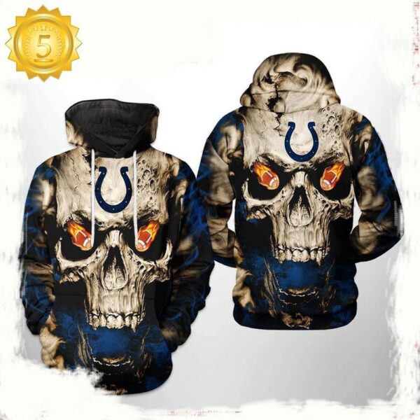 NFL Indianapolis Colts Skull Team 3D Printed Hoodie Shirt - available at - rugbyfanstore.com