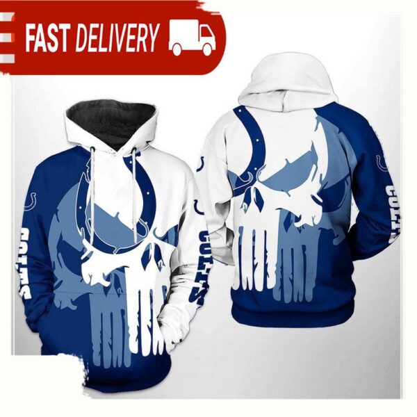 NFL Indianapolis Colts Team Skull 3D Printed Hoodie Shirt - available at - rugbyfanstore.com