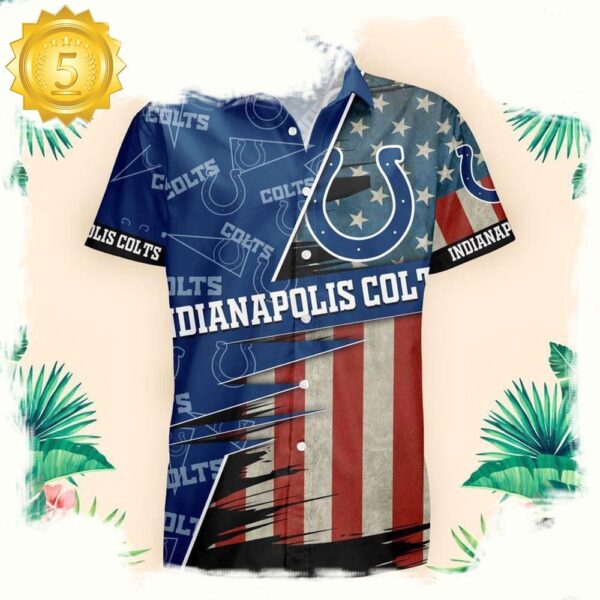 NFL Indianapolis Colts US Flag Pattern Hawaiian Shirt - available at - rugbyfanstore.com