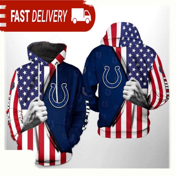 NFL Indianapolis Colts US Flag Team 3D Printed Hoodie Shirt - available at - rugbyfanstore.com