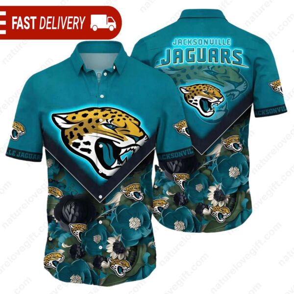 NFL Jacksonville Jaguars 3D Floral Old Navy Hawaiian Shirt - available at - rugbyfanstore.com