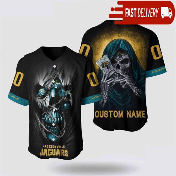 NFL Jacksonville Jaguars Baseball Jersey Alchemy Grim Reaper Design Your Own Shirt - available at - rugbyfanstore.com