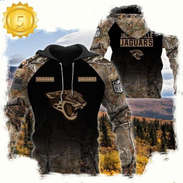 NFL Jacksonville Jaguars Custom NameHunting Camo Hoodie - available at - rugbyfanstore.com