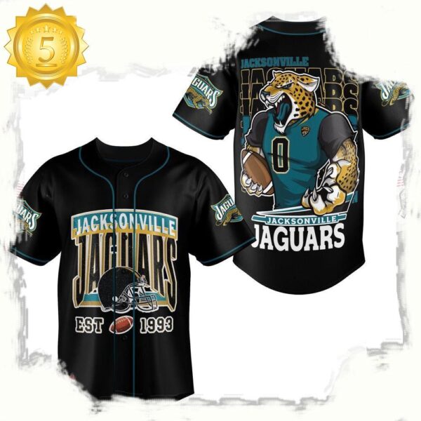 NFL Jacksonville Jaguars Mascot Crazy Baseball Jersey - available at - rugbyfanstore.com