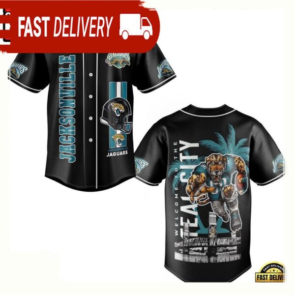 NFL Jacksonville Jaguars Welcome Come To The Feal City Baseball Jersey - available at - rugbyfanstore.com