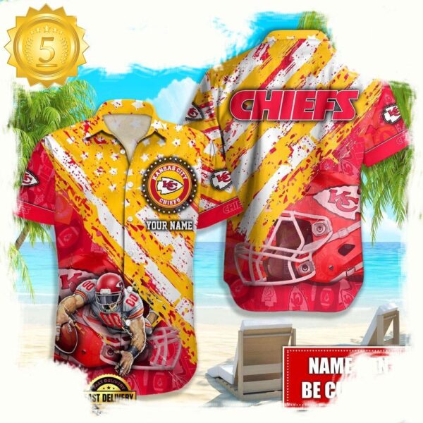 NFL Kansas City Chiefs American Flag custom Hawaiian Shirts For Men Women - available at - rugbyfanstore.com