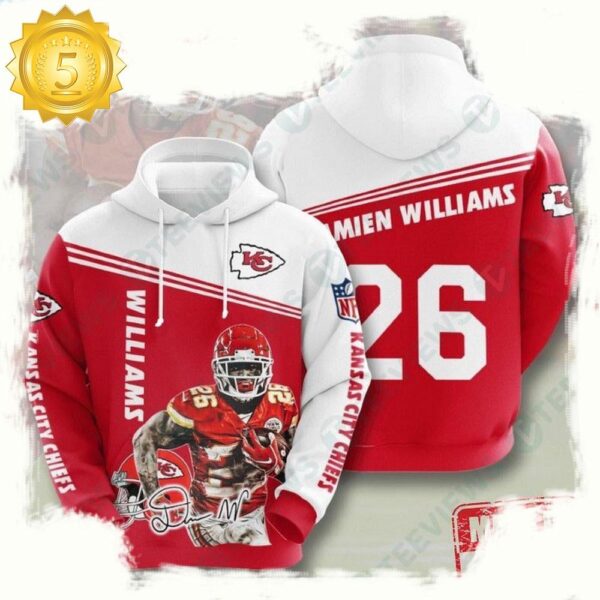 NFL Kansas City Chiefs Damien Williams Mens Sports Unisex Hoodies - available at - rugbyfanstore.com