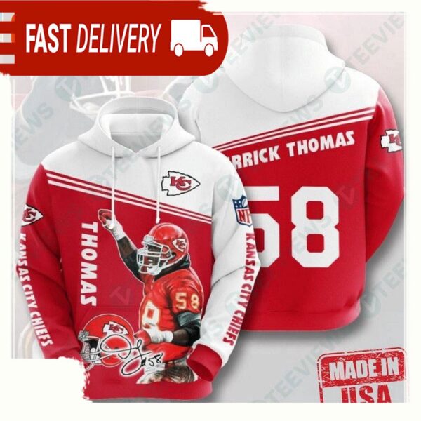 NFL Kansas City Chiefs Derrick Thomas Cheap Sports Unisex Hoodies - available at - rugbyfanstore.com