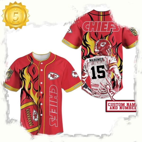 NFL Kansas City Chiefs Game Day Glory Custom Name Number Baseball Jersey - available at - rugbyfanstore.com