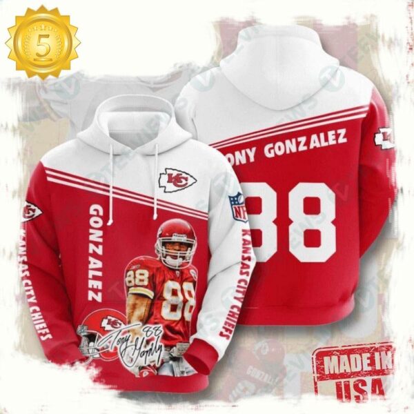 NFL Kansas City Chiefs Gonz Alez Unisex Hoodies - available at - rugbyfanstore.com