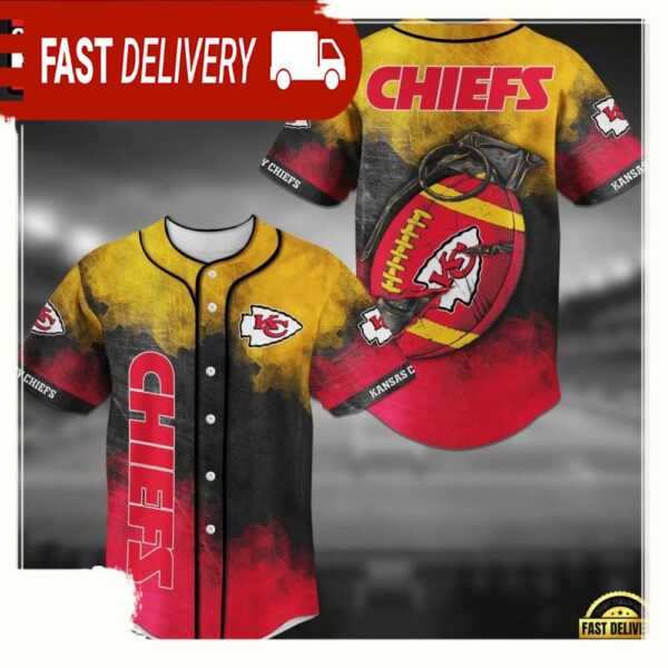 NFL Kansas City Chiefs New Design Baseball Jersey Shirt - available at - rugbyfanstore.com