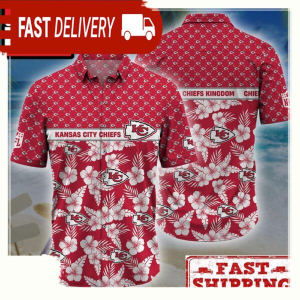 NFL Kansas City Chiefs Palm Leaves New Design Hawaiian Shirt - available at - rugbyfanstore.com