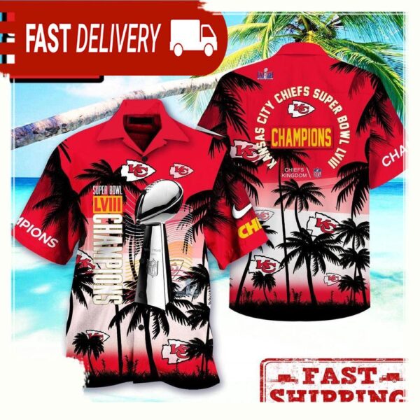 NFL Kansas City Chiefs Palm Tree New Design Hawaiian Shirt, Short - available at - rugbyfanstore.com