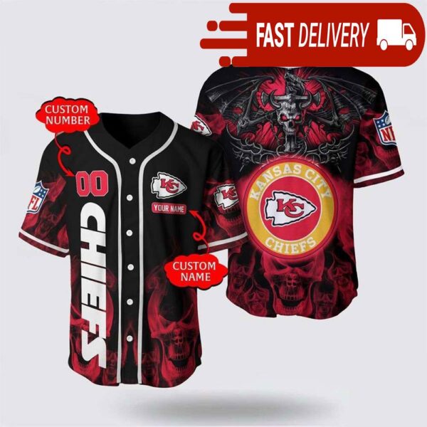 NFL Kansas City Chiefs Personalized Jersey with Name and Number - available at - rugbyfanstore.com