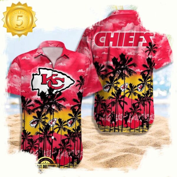 NFL Kansas City Chiefs Retro Aloha Shirts For Men Women - available at - rugbyfanstore.com