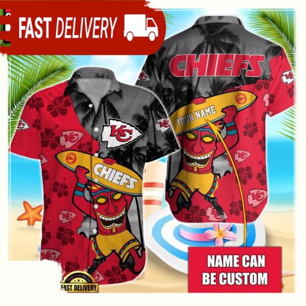 NFL Kansas City Chiefs Retro Custom Hawaiian Shirts For Men Women - available at - rugbyfanstore.com