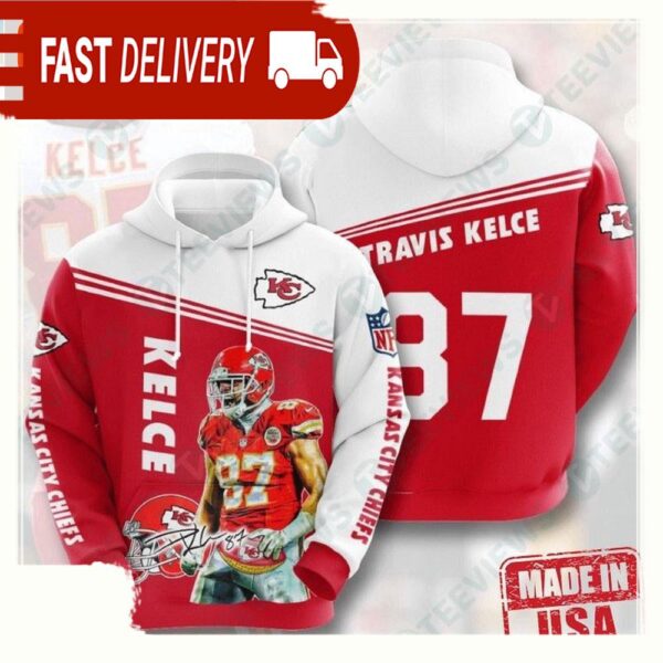 NFL Kansas City Chiefs Travis Kelce Best All Over Print Unisex Hoodies - available at - rugbyfanstore.com