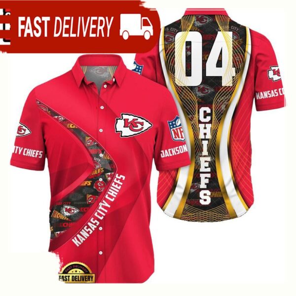 NFL Kansas City ChiefsCustom Name Number New Design Hawaiian Shirt For Men Women - available at - rugbyfanstore.com