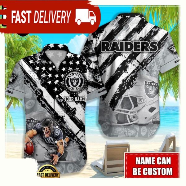 NFL Las Vegas Raiders American Flag custom Hawaiian Shirts For Men Women - available at - rugbyfanstore.com