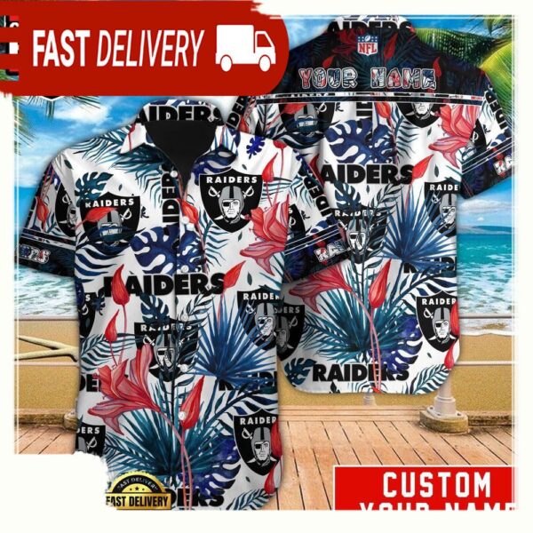 NFL Las Vegas Raiders Custom Hawaiian Shirt For Men Women - available at - rugbyfanstore.com