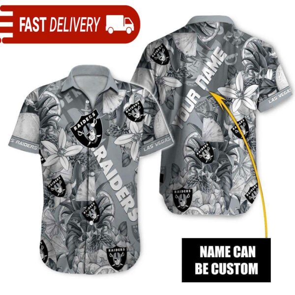 NFL Las Vegas Raiders Tropical Personalized Hawaiian Shirt - available at - rugbyfanstore.com