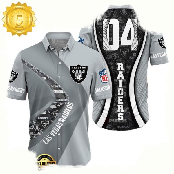 NFL Las Vegas RaidersCustom Name Number New Design Hawaiian Shirt For Men Women - available at - rugbyfanstore.com