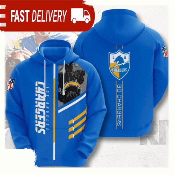 NFL Los Angeles Chargers All Over Print Unisex Hoodie - available at - rugbyfanstore.com