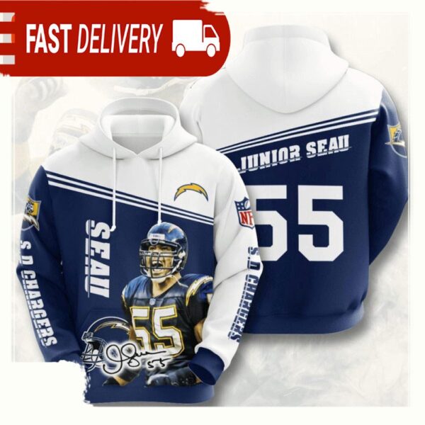 NFL Los Angeles Chargers All Over Print Unisex Hoodie Shirt - available at - rugbyfanstore.com