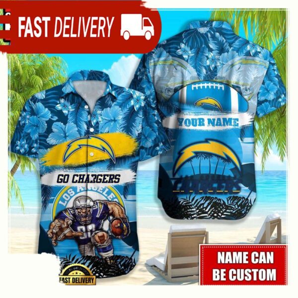 NFL Los Angeles Chargers Mascot Football Hawaiian Shirt For Men Women - available at - rugbyfanstore.com