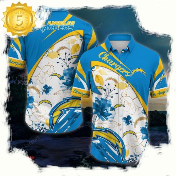 NFL Los Angeles Chargers New Design Hawaiian Shirt - available at - rugbyfanstore.com