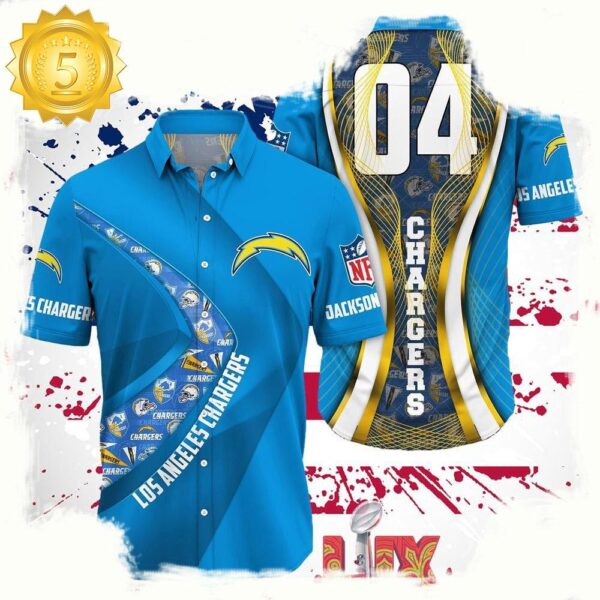 NFL Los Angeles Chargers Super Bowl LIX 2025 Custom Aloha Hawaiian Shirt - available at - rugbyfanstore.com