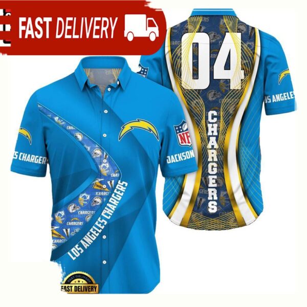 NFL Los Angeles ChargersCustom Name Number New Design Hawaiian Shirt For Men Women - available at - rugbyfanstore.com