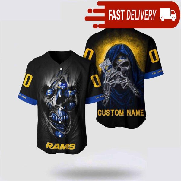 NFL Los Angeles Rams Baseball Jersey Alchemy Grim Reaper Design Your Own Shirt - available at - rugbyfanstore.com