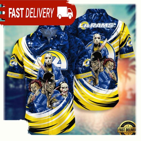 NFL Los Angeles Rams Halloween Horror Movies Hawaiian Shirt For Men Women - available at - rugbyfanstore.com