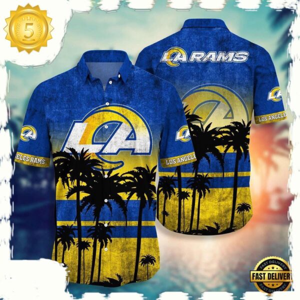 NFL Los Angeles Rams Hawaiian Shirt - available at - rugbyfanstore.com