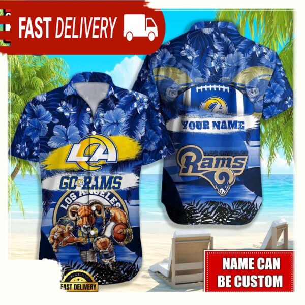 NFL Los Angeles Rams Mascot Football Hawaiian Shirt For Men Women - available at - rugbyfanstore.com