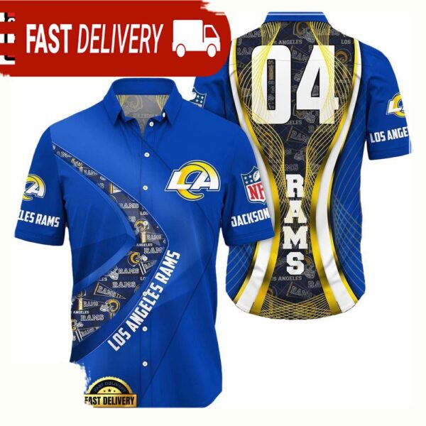 NFL Los Angeles RamsCustom Name Number New Design Hawaiian Shirt For Men Women - available at - rugbyfanstore.com