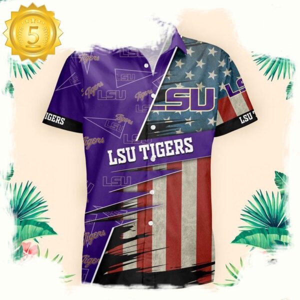 NFL LSU Tigers US Flag Pattern Hawaiian Shirt - available at - rugbyfanstore.com