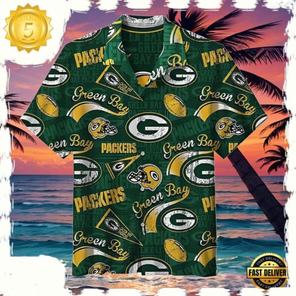 NFL Men’s Green Bay Packers Hawaiian Shirt Hat - available at - rugbyfanstore.com