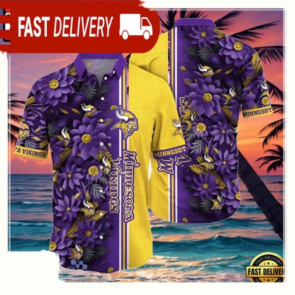 NFL Men’s Minnesota Vikings Hawaiian Shirt - available at - rugbyfanstore.com