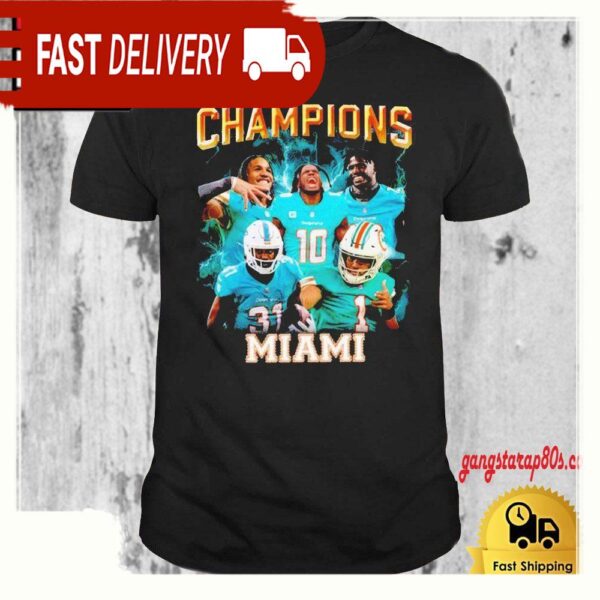 NFL Miami Dolphins Football 2024 Champions T Shirt - available at - rugbyfanstore.com