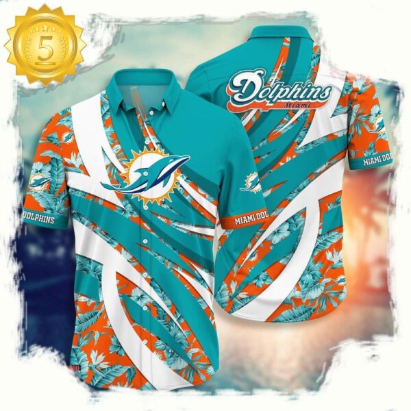 NFL Miami Dolphins Hawaiian Shirt - available at - rugbyfanstore.com