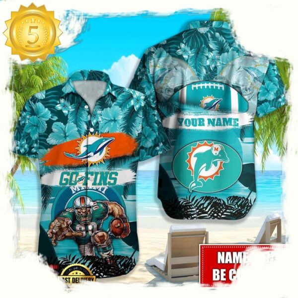 NFL Miami Dolphins Mascot Football Hawaiian Shirt For Men Women - available at - rugbyfanstore.com