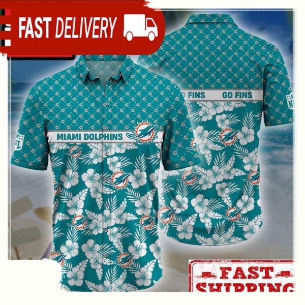 NFL Miami Dolphins Palm Leaves New Design Hawaiian Shirt - available at - rugbyfanstore.com