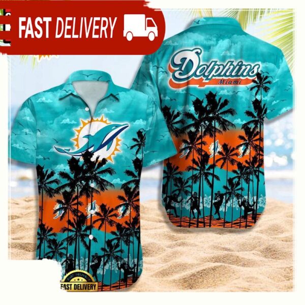 NFL Miami Dolphins Retro Aloha Shirts For Men Women - available at - rugbyfanstore.com