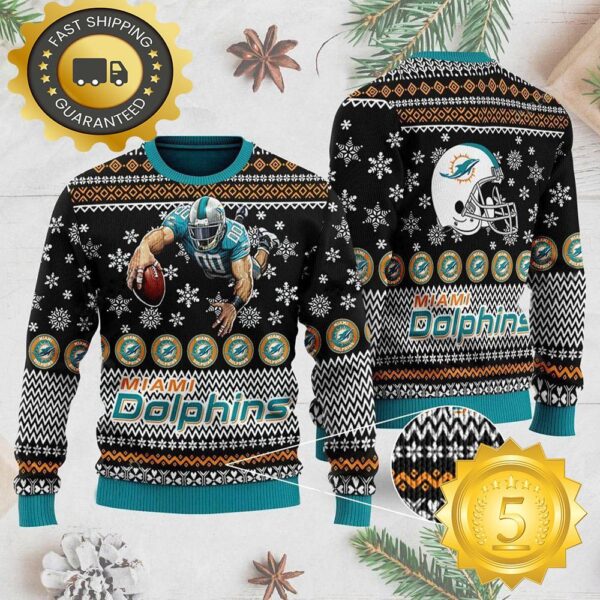 NFL Miami Dolphins Ugly Christmas Sweater Gift for Fans - available at - rugbyfanstore.com