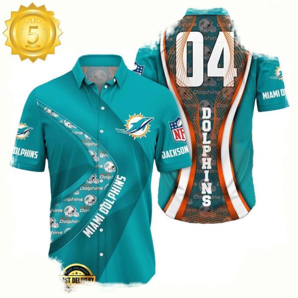 NFL Miami DolphinsCustom Name Number New Design Hawaiian Shirt For Men Women - available at - rugbyfanstore.com